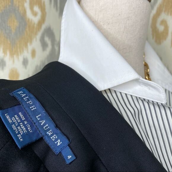 Ralph Lauren Made in Italy Black Cropped Tuxedo Gail Tailcoat - Picture 5 of 16